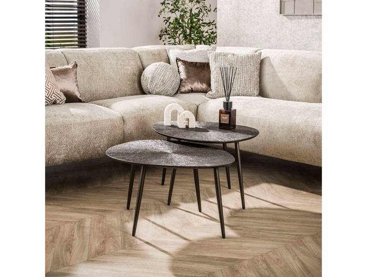 RINGO-Living Couchtisch Couchtisch Kati aus Holz in Bronze 2er Set