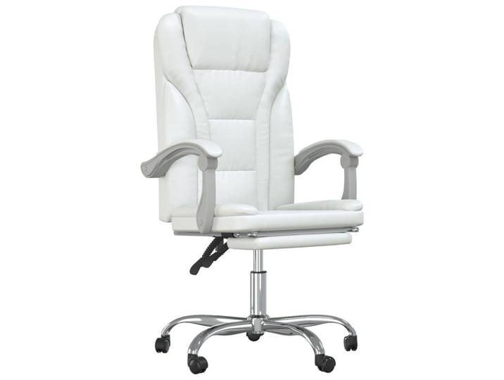 vidaXL Chaise de bureau avec fonction chaise longue Blanc similicuir