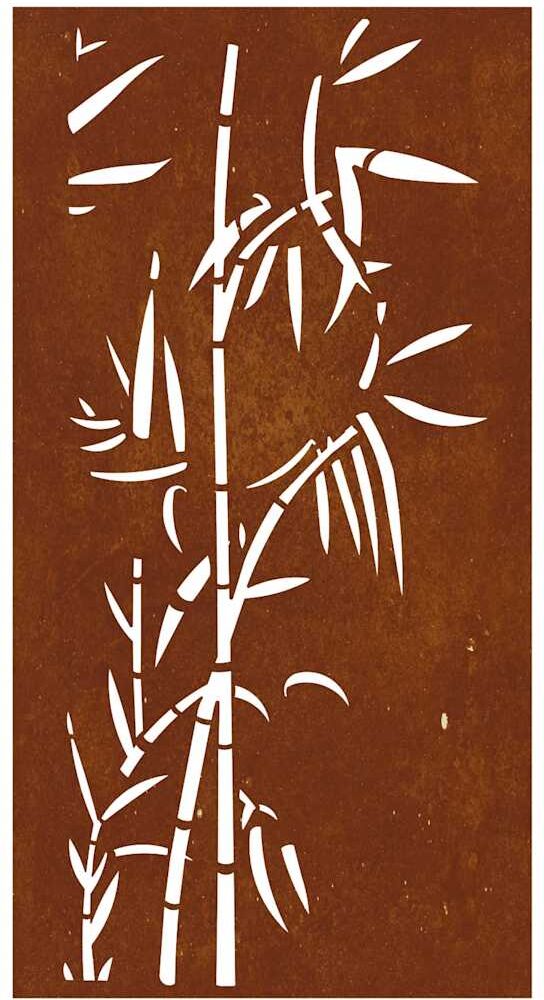 vidaXL Décoration murale jardin 105x55 cm acier corten design bambou