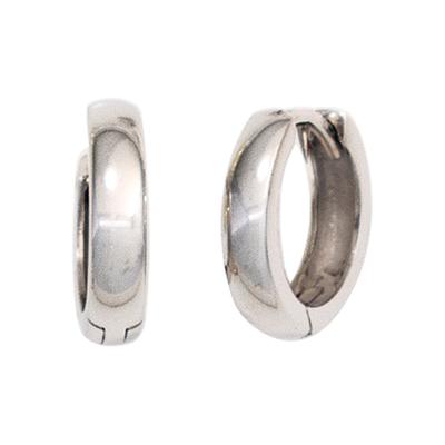 Paar Creolen JOBO, weiß (weißgold 375), Ohrringe, Damen, 12,5mm, Weißgold 375, rund 375 Weißgold 12,5 mm