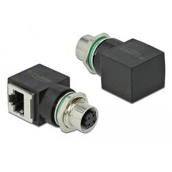 Delock M12 / RJ45 Netzwerk Adapter Kabel [1x M12-Buchse - 1x RJ45-Buchse] Schwarz 66312