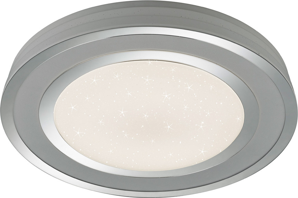 Trio Leuchten Noriaki Led-plafondlamp Chroom met Afstandsbediening en Instelbare Lichtkleur