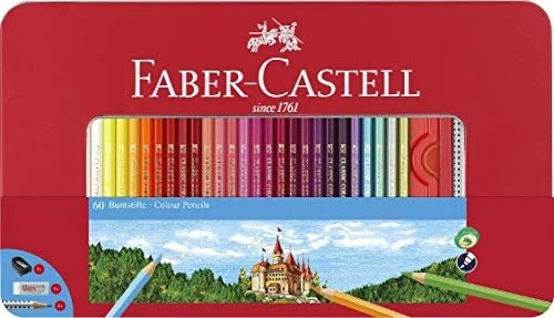 Faber-Castell Hexagonal-Buntstifte CASTLE, 60er Metalletui