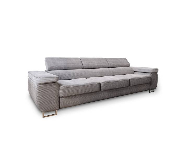 BETTSOFA MOSINE Hellgrau Kordstoff mit Schlaffunktion