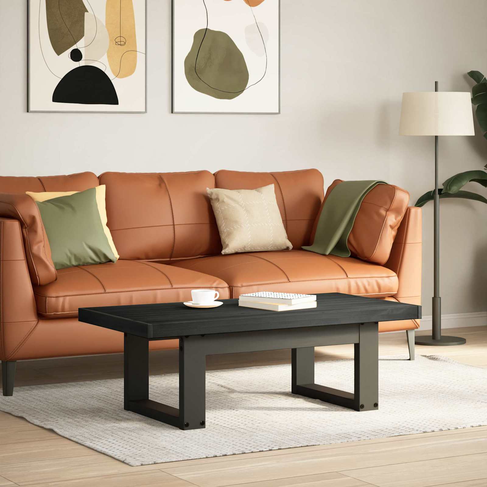 vidaXL Mesa de centro NOAIN Negro 119 x 60 x 40 cm Negro