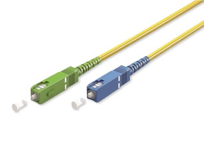 goobay 59659 glasvezelkabel (FTTH) / single-mode (OS2) simplex/SC APC (8°) mannelijk naar SC-UPC (8°) mannelijk/glasvezelkabel / 2 meter