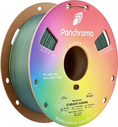 Polymaker CA02038 Panchroma Starlight Filament PLA Mehrfarbig, Farbwechsel 1.75mm 1000g Starlight Aurora, Grün 1St.