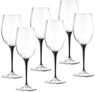 Majestic Gifts Inc. Majestic Gifts Inc European Glass Wine Goblet-Black Stem-14Oz-Set/6