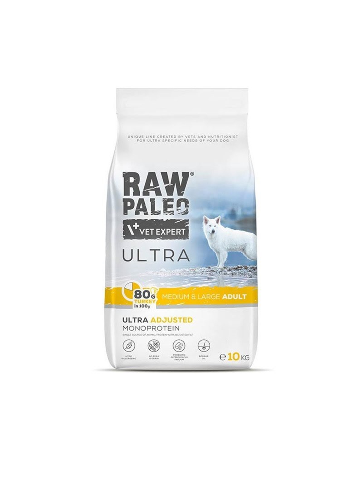 VetExpert Raw Paleo Ultra Medium&Large Adult Turkey - Trockenfutter für Hunde - 2kg