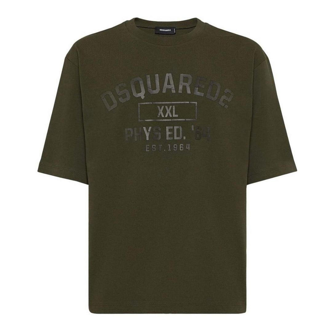 Dsquared2 Sport-logo Militärgrünes T-shirt