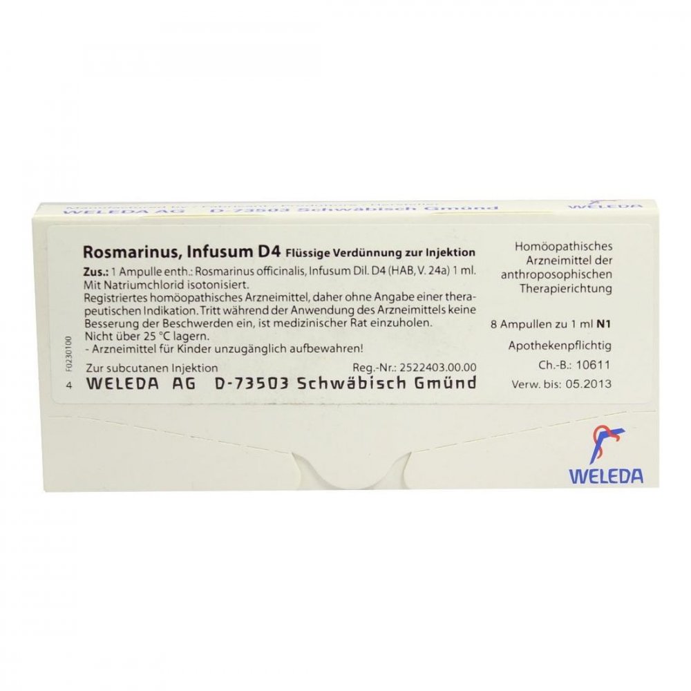 WELEDA AG Rosmarinus D4 Ampullen 01625937