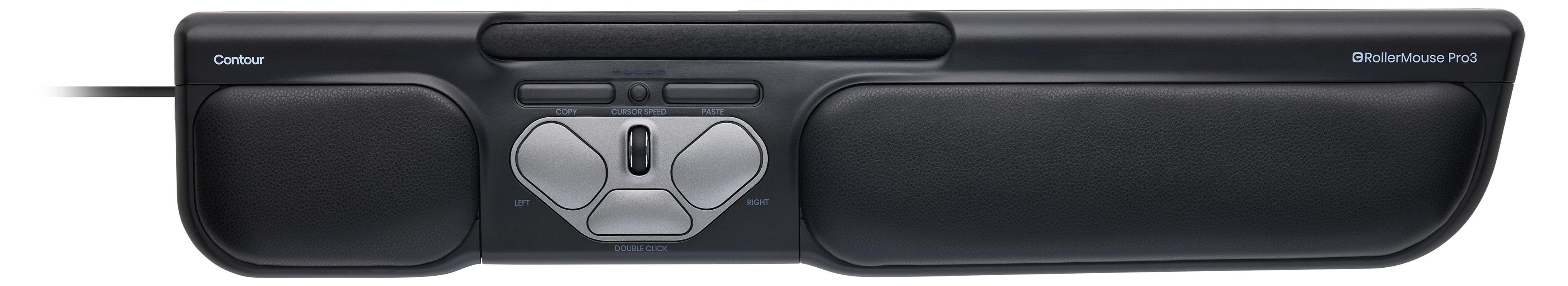 Contour Design RollerMouse Pro3, Beidhändig, Optisch, USB Typ-C, 2400 DPI, Schwarz
