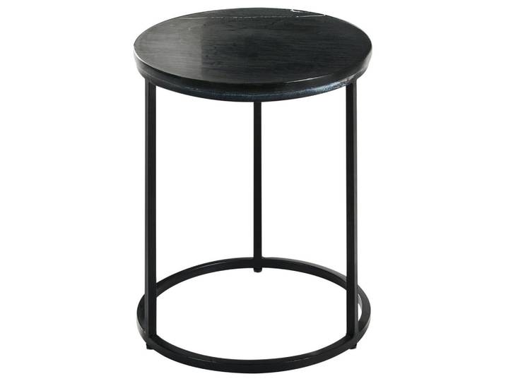 Beliani Beistelltisch Marmor Schwarz Tyrell, Keramik, Rund, 40x45x40 cm, Wohnzimmer, Wohnzimmertische, Beistelltische