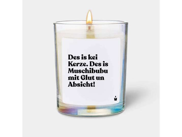 Duftkerze Rainbow Woody Des is kei Kerze. Des is Muschibubu mit Glut un Absicht!