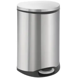 Treteimer EKO Shell Bin 50 L Edelstahl matt Mülleimer mit dämpfenden Deckel und Kunststoffinneneimer