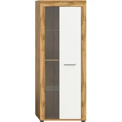 Vitrine Jam ca. 60x159x35 cm Eiche/Weiß