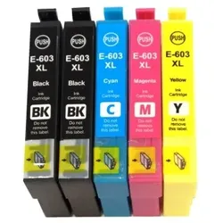 5x Tintenpatronen kompatibel f. Epson WorkForce WF2845 DWF ersetzt Epson 603 und 603XL Tintenpatronen