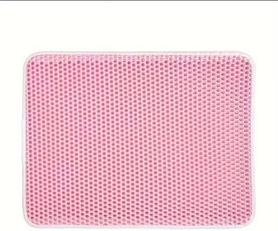 Inspire Select Large Honeycomb Double Layer Cat Litter Mat Waterproof & Easy Clean pink l 60x90cm