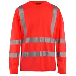 Warnschutz Langarm-Shirt "3385" UV-Schutz - XXL - hellrot