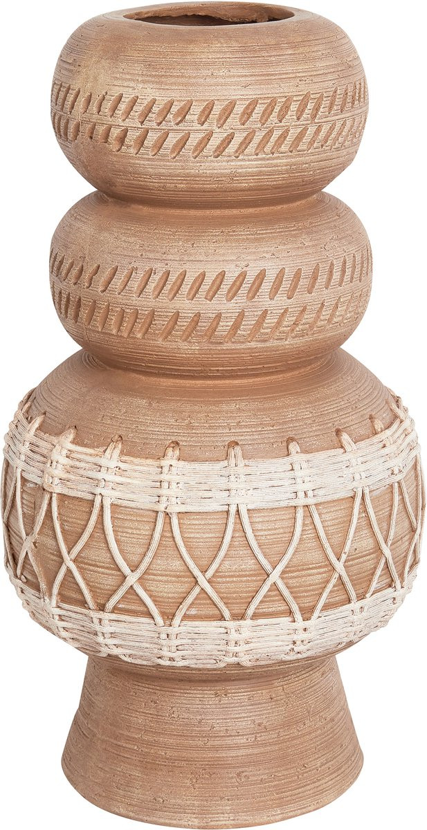 Beliani Bloemenvaas - Lichtbruin - Magnesium