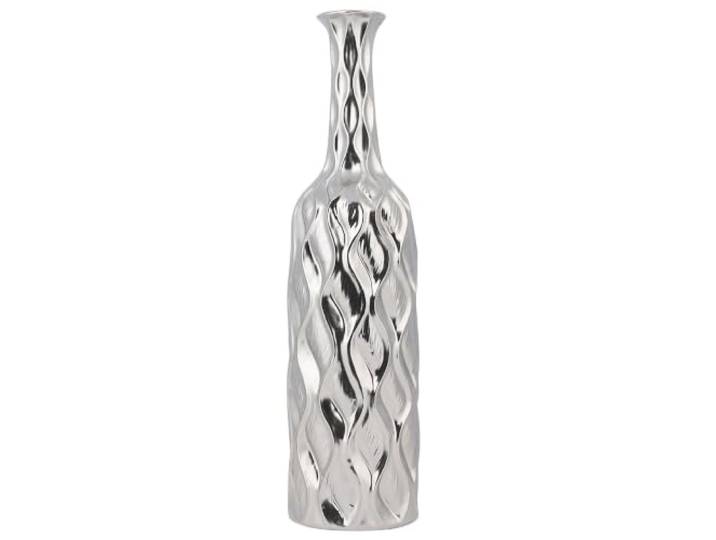 Längliche Vase in silbenfarbener Metall-Optik silbern Bassania