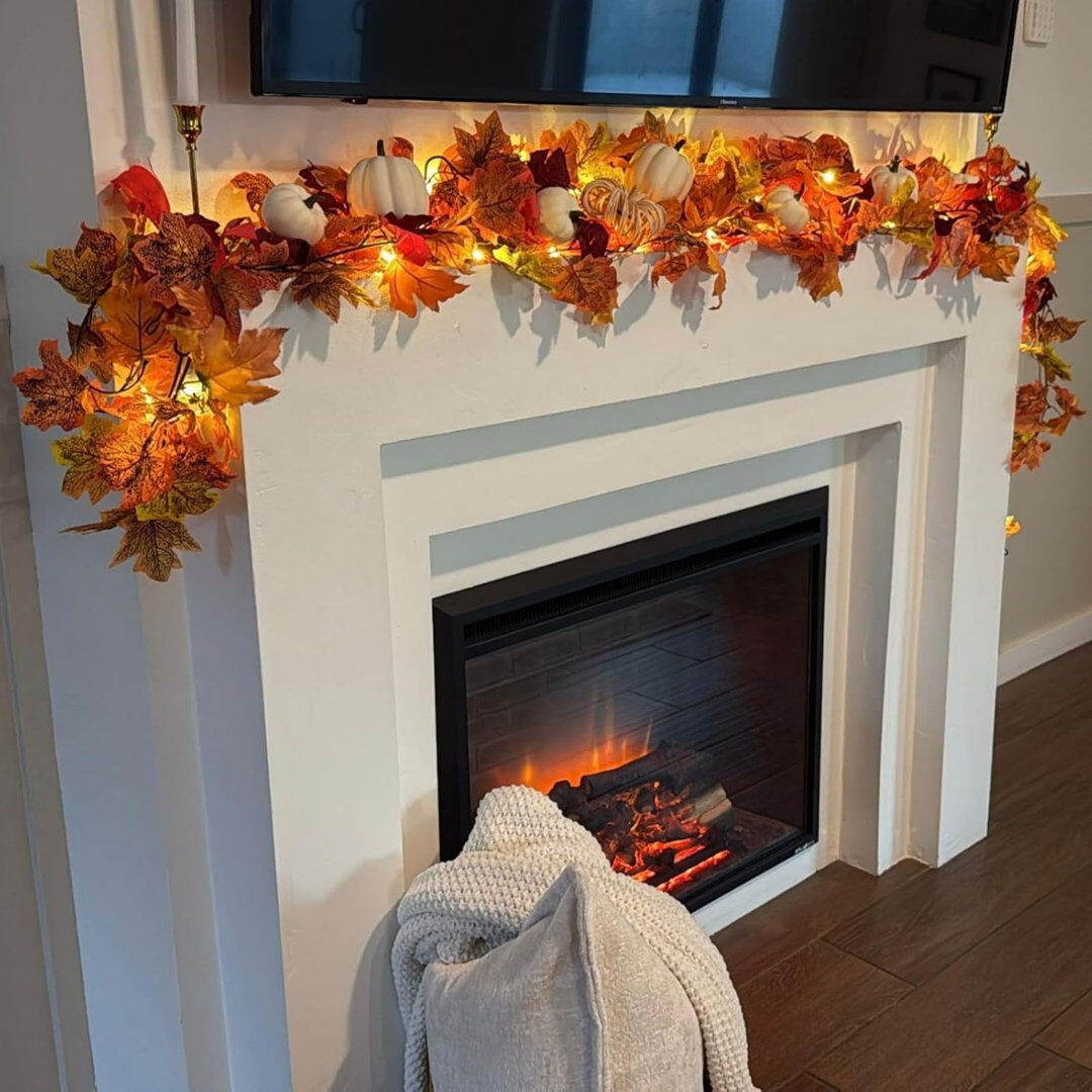 Blue Elephant 13cm Faux Garland Orange 30cm H X 13cm D X 13cm L