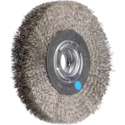 Pferd, Bürstenwerkzeug, Rundbürste breit ungezopft RBU Ø180x25xvariable Bohrung Edelstahl-Draht-Ø0,30 Schleifbock