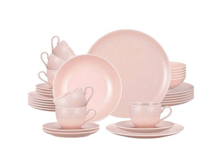 Geschirr-Set SELTMANN WEIDEN Kombi-Service Amina 30er Set , rosa (rosé), 30, Porzellan, Geschirr-Sets, Geschirr-Set, Spülmaschinenfest, Mikrowellensicher, Ofenfest