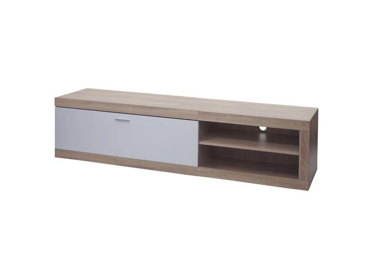 MCW Tv-Rack Eiche Dekor, Eichefarben, Holz, Pappel, 180x43x41 cm, Wohnzimmer, TV Möbel, Lowboards, Lowboards stehend