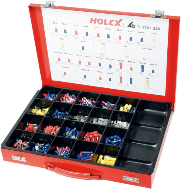 HOLEX Assortiment de cosses, connecteurs et prolongateurs, sans pince à sertir 500 (729727 500)