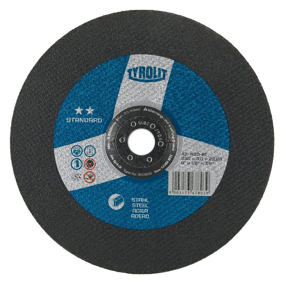 Tyrolit Skaereskive forsat STANDARD 230X3,0X22 Stål (230 mm) (367803)