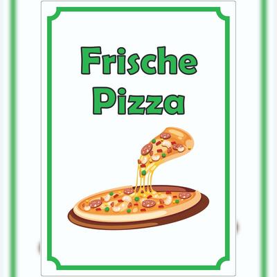 HB-Druck Frische Pizza Aufkleber Hochkant A1 (594x841mm)