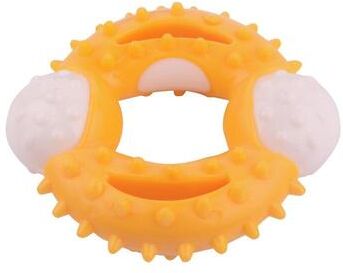 Inspired Deals Durable Dog Chew Toy For Teeth Cleaning, Interactive TPR Dental Chew Ball For Dogs Yellow