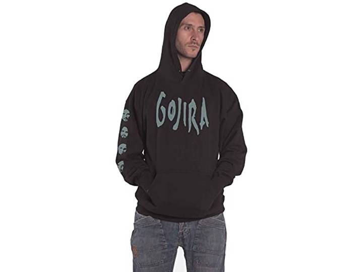 Gojira Pullover Hoodie: Fortitude Faces (Back & Arm Print) - Small - Black - Unisex