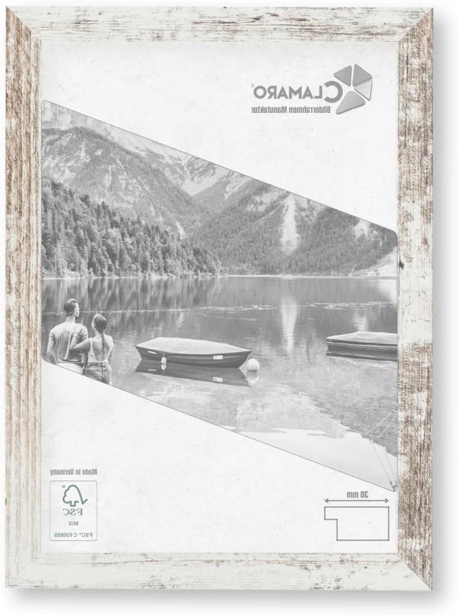 Fotolijst Collage Muurlijst Hout Vintage Wit 15x25 cm