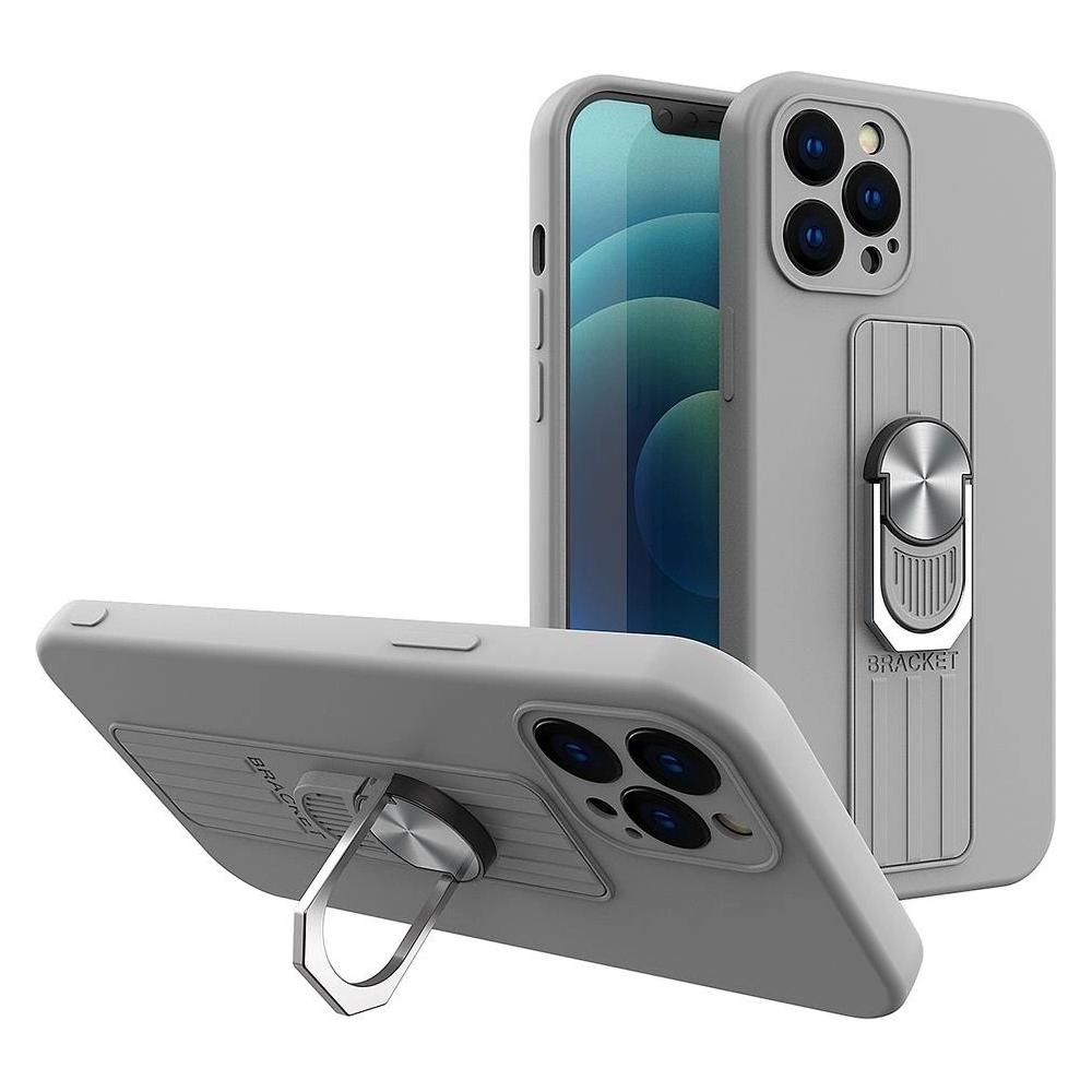 Hurtel Ring Case Silikonhülle mit Fingergrip und Ständer für Samsung Galaxy S21+ 5G (S21 Plus 5G) silber (Samsung Galaxy S21+ 5G) (1404978613)