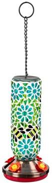Evergreen Mosaic Glass Hummingbird Feeder