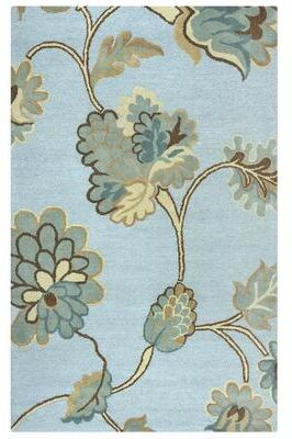 Alora Decor Charming Collection Blue Floral Rug