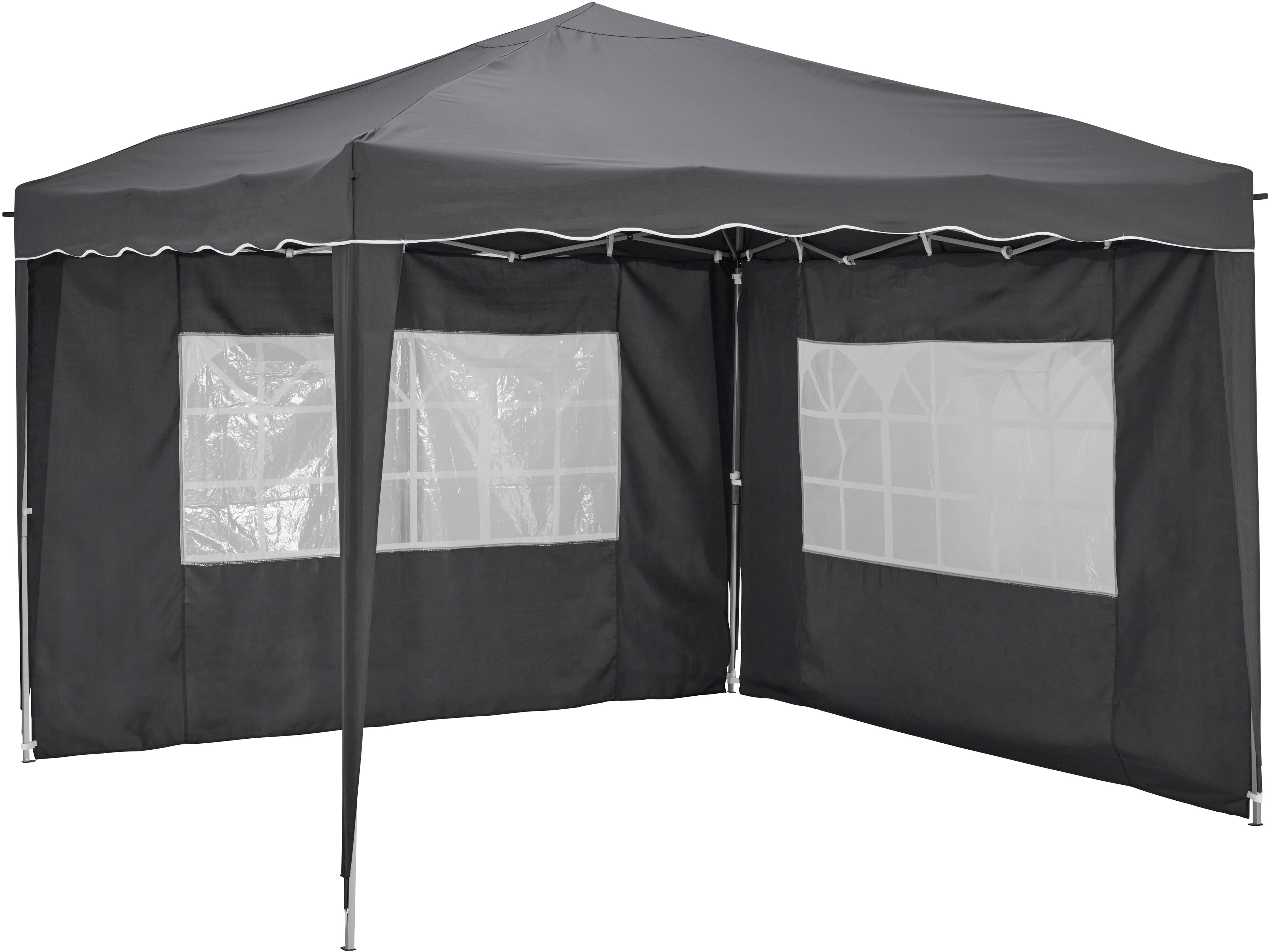 Pavillonseitenteil KONIFERA "Faltpavillon", grau, Polyester, Pavillonseitenteile, mit 2 Fenster