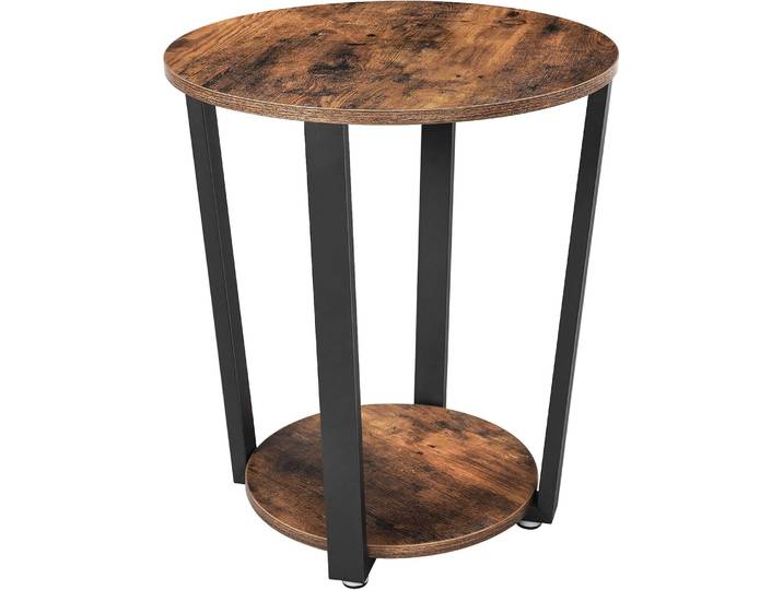 Beistelltisch Industrie-Design robust vintagebraun-schwarz
