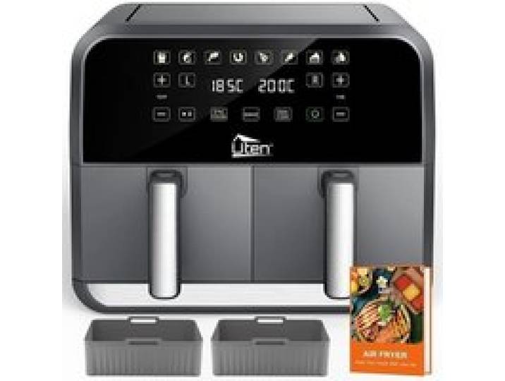 UTEN Friteuse à Air Sans Huile 8L - Air Fryer Dual Zone -1700W 8 En 1 avec SYNC FINISH Ecran Numérique 114 Recettes