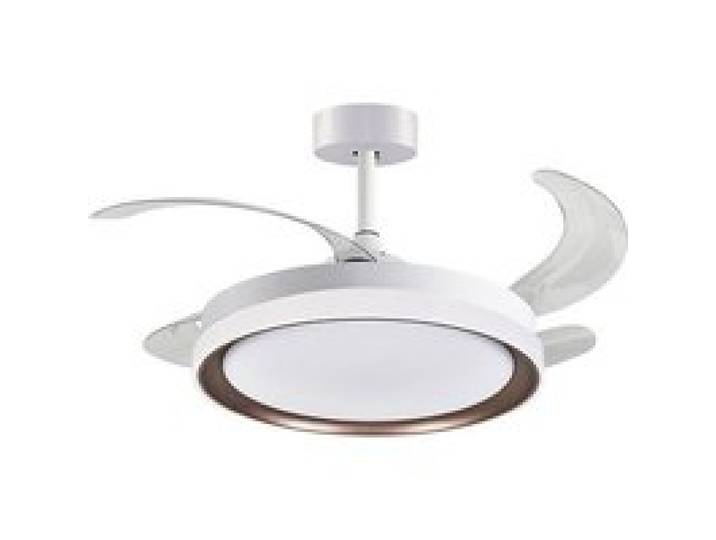 KIGALI MINI ventilateur de plafond blanc/marron 4 pales rétractables 48WLED 3000 4000 6000K H35xP91/40cm