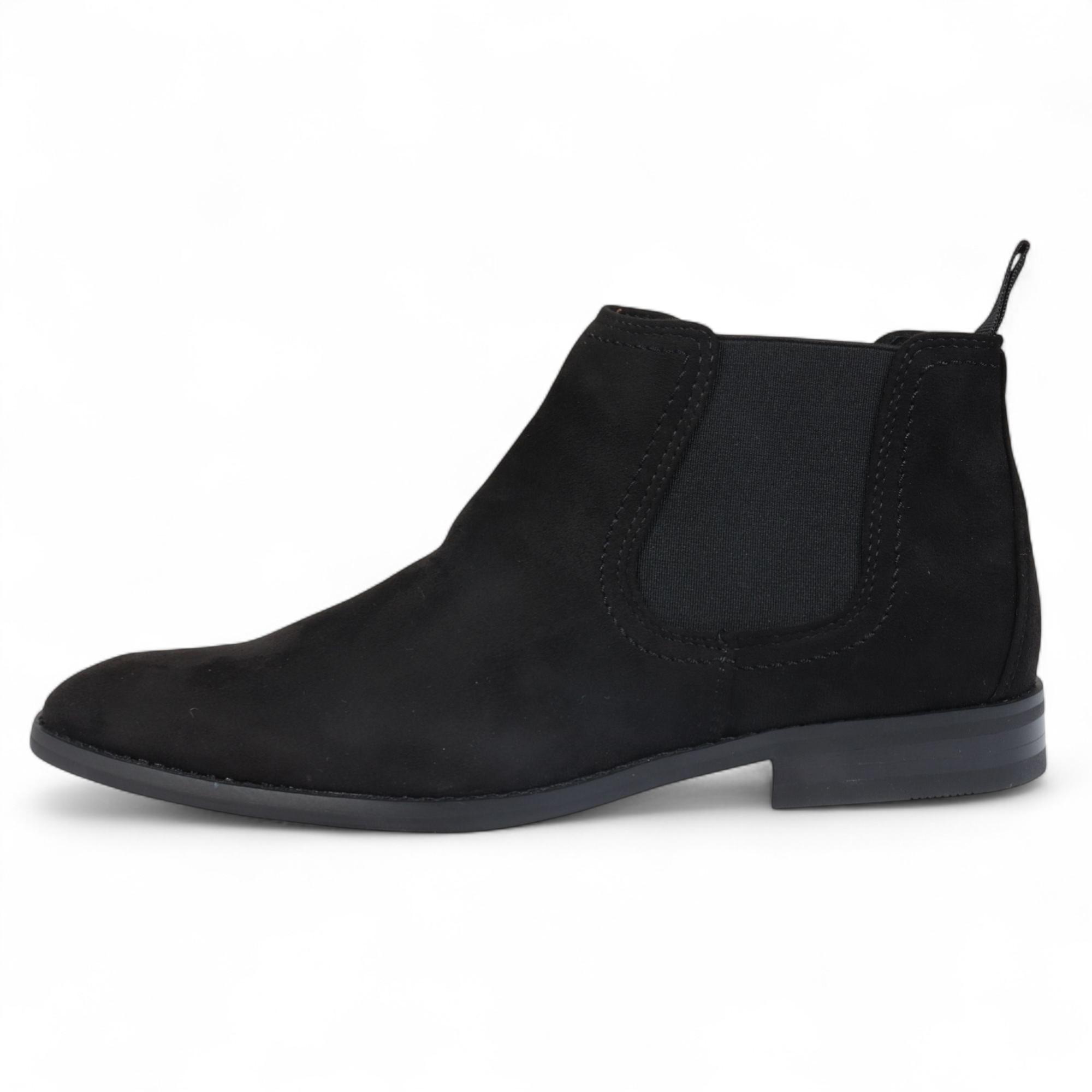 Herren Chelsea Boots aus schwarzem Wildleder mit echtem Lederfutter zum Hineinschlüpfen