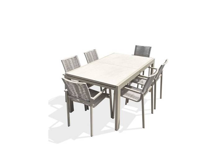 Ensemble repas de jardin 6 places - Grège - KALIBO