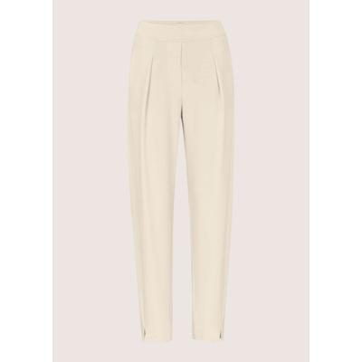 Jerseyhose MADELEINE "Hose Barrel-Leg-Hose aus Jersey", Damen, Gr. 44, Normalgrößen, beige (perlweiß), Modern, Hosen Jerseyhose