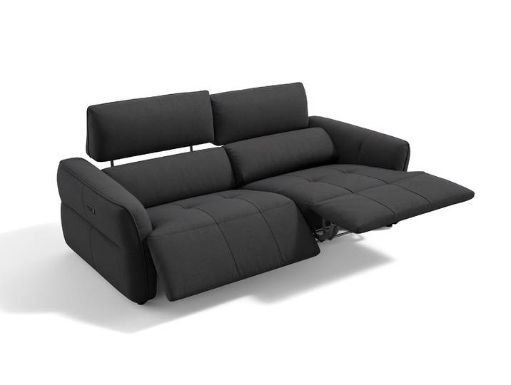 Stoff Relaxsofa VERANO 3-Sitzer Elektrische Relaxfunktion Designersofa Couch Designsofa