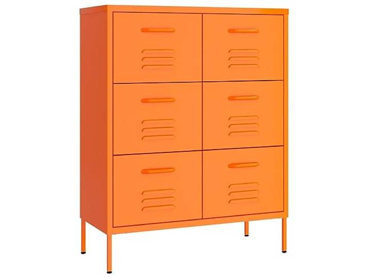 vidaXL Schubladenschrank Orange 80x35x101,5 cm Stahl