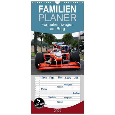 Familienplaner 2027 - Formelrennwagen am Berg mit 5 Spalten (Wandkalender, 21 x 45 cm) CALVENDO