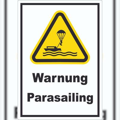 HB-Druck Aufkleber Warnung Parasailing A5 (148x210mm)