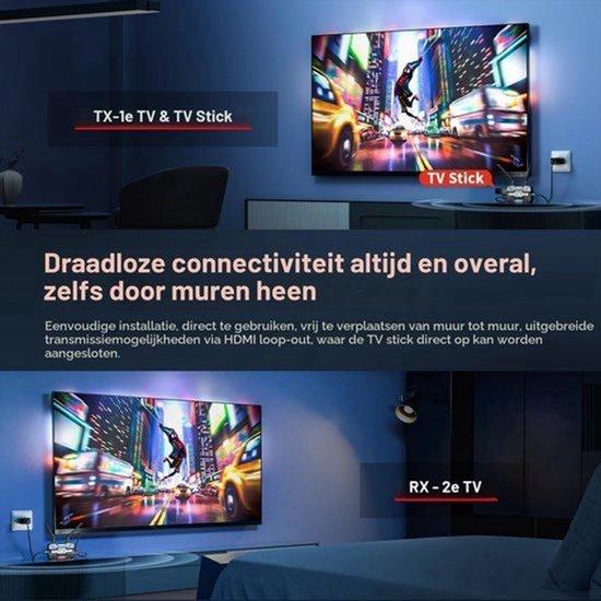 Kabelloser HDMI-Video-Sender und -Empfänger Pro - bis zu 6 Empfänger, Reichweite bis zu 400 m, unterstützt HDMI-Ausgang/OLED-Display/Smart Channel, geeignet für Fotografie, Laptops, Filme, Fernseher, Monitore, Projektoren (Schwarz)